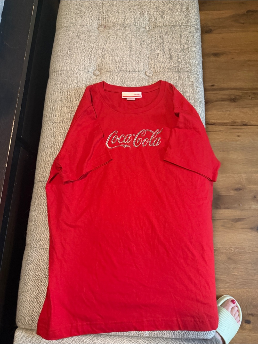 Coca Cola Red Kids Short Sleeve Tee with Rhinestone Logo